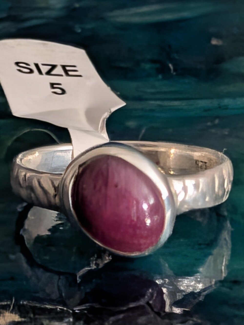 π Genuine Natural Ruby Ring 925 Solid Sterling Silver Ring Size 4.75